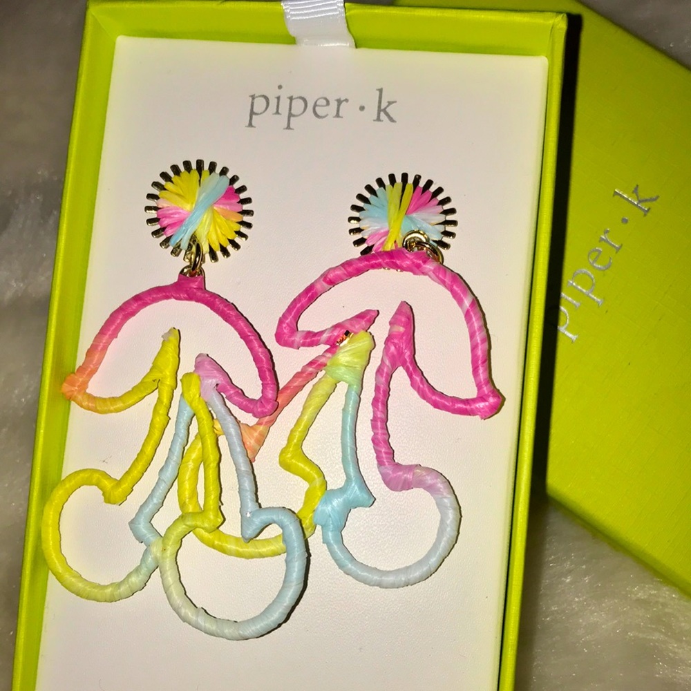 Piper K pastel rainbow Cherry Drop Earrings NEW! Boxed gift